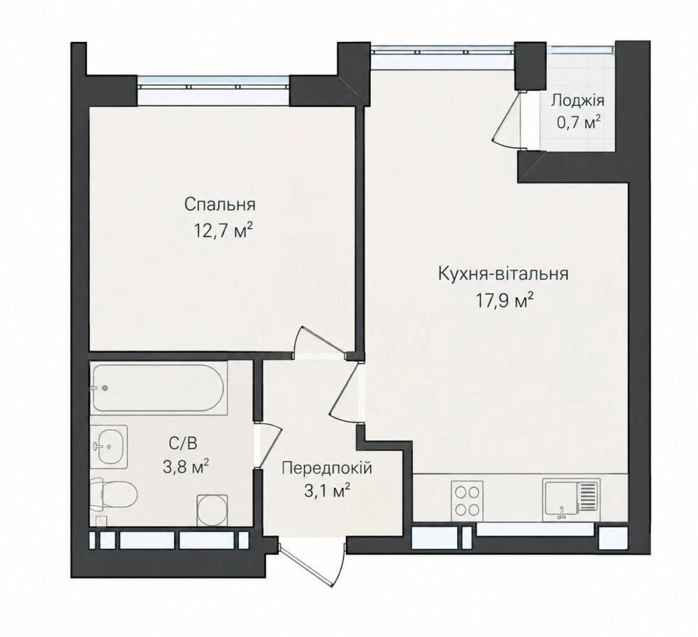 Apartment for Sale: 39 sq m with gas and open balcony! Sold!