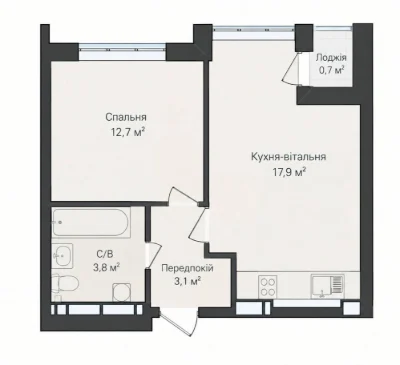 Apartment for Sale: 39 sq m with gas and open balcony! Sold!