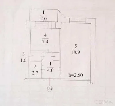 1-комнатная квартира, 36 кв.