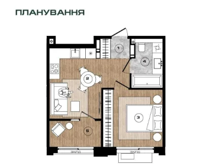 Apartment in a modern residential complex in Bucha, Basement floor