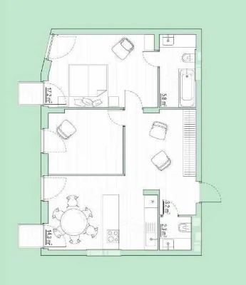 2-bedroom apartment. Bucha. Minimal renovation.