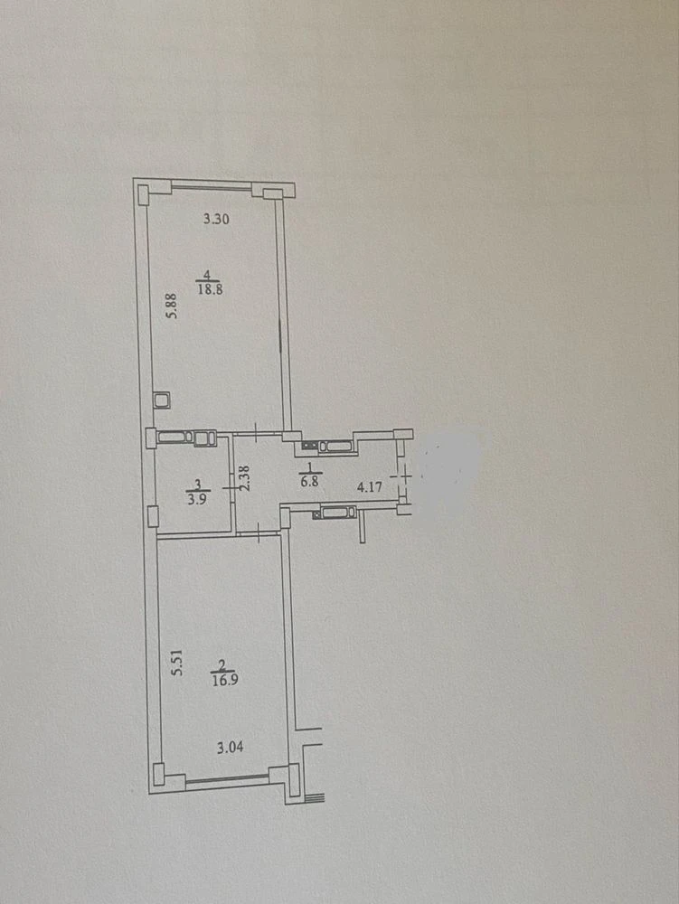 For Sale: One-room apartment without renovation! Great price! 2nd floor