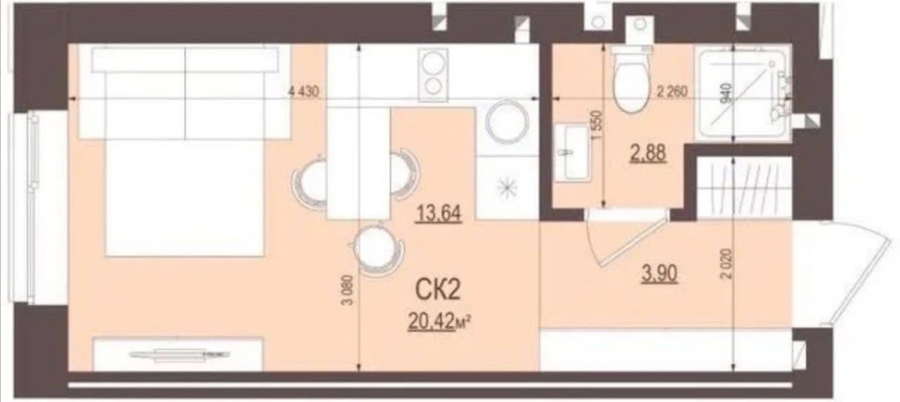Ready apartment near the park with residential rates and gas