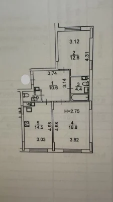 Продажа. Двухкомнатная квартира в здании! Газ! Буча!