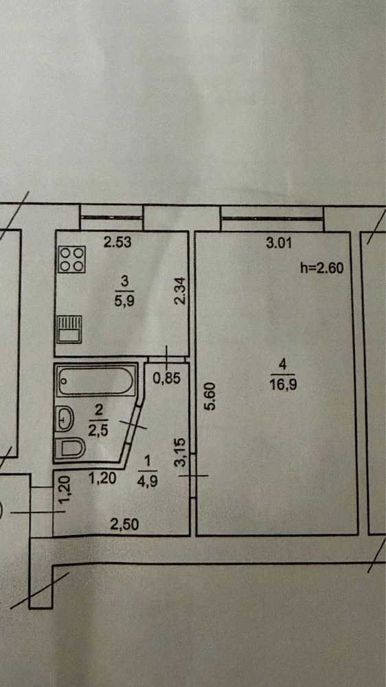 1-room apartment 30 sq m in the center of Bucha - apartment for flipping / investment