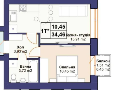 Sale of a 1-bedroom apartment (35m2) ideal for investment!