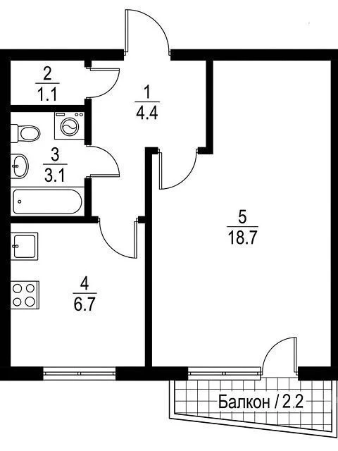 Sale of 1-room apartment 36.2 sq. m. on Romana Ratushnogo St. 18 •