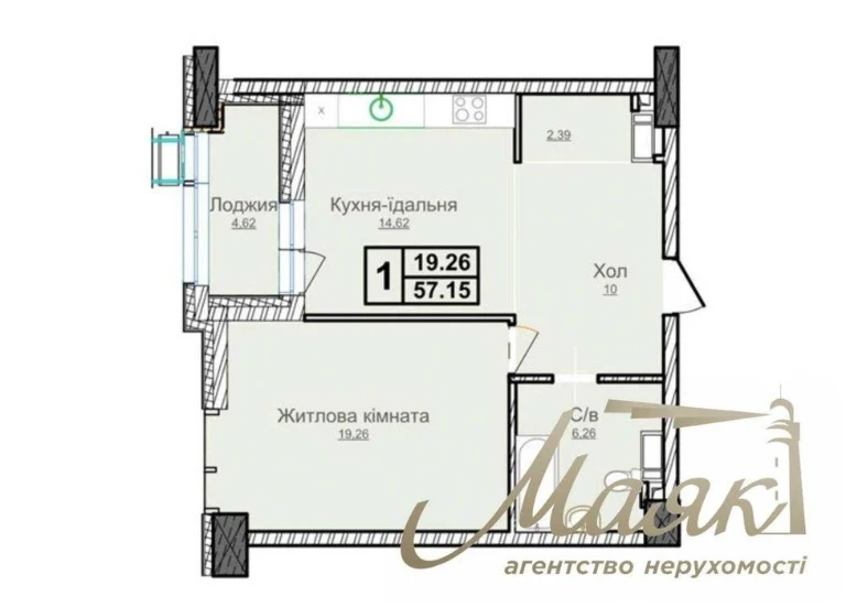 WITHOUT % 1-room apartment for sale in the residential complex Novopecherski Lipky, Pechersk,