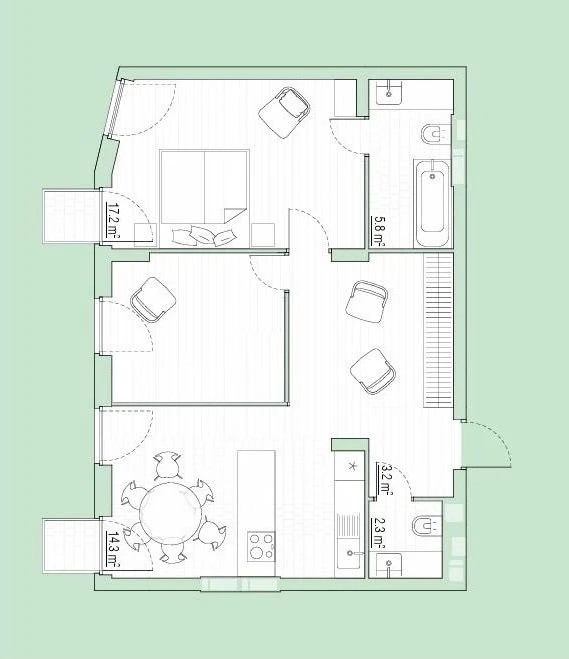 2-bedroom apartment for sale, under renovation, all state programs available, 2
