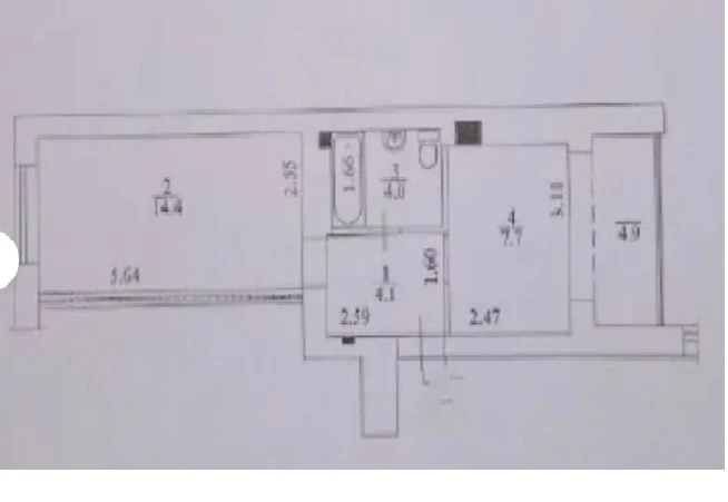 1-room apartment for sale with renovation and at a favorable price.
