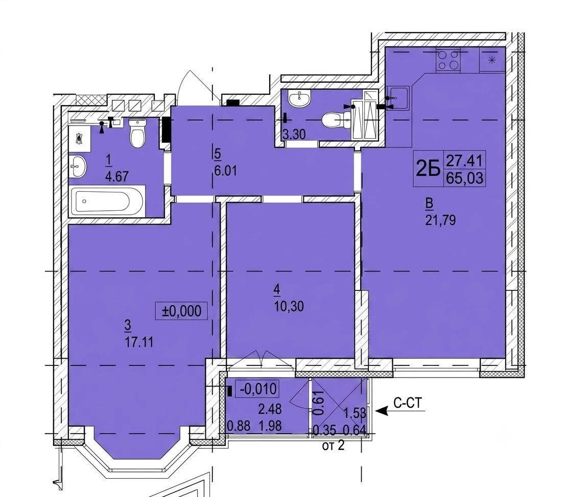 For Sale: 2-bedroom, 65 sq m, Grand Burze Residence! Lowest price of 1430$/sq m
