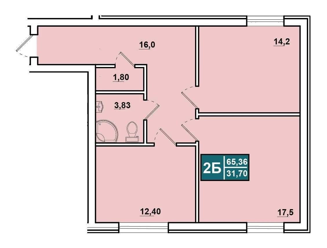 Акция 2-комнатная квартира | 65 м² | Газ | Вид на парк