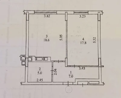 Spacious 1-bedroom apartment with renovation, NEGOTIABLE! Minimal registration