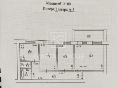 3-room apartment - 75 m2 near the train station and park. State programs