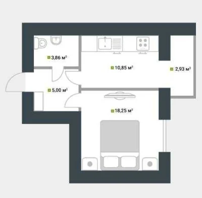 Sale of a 1-bedroom apartment, gas, 2%! No commission!