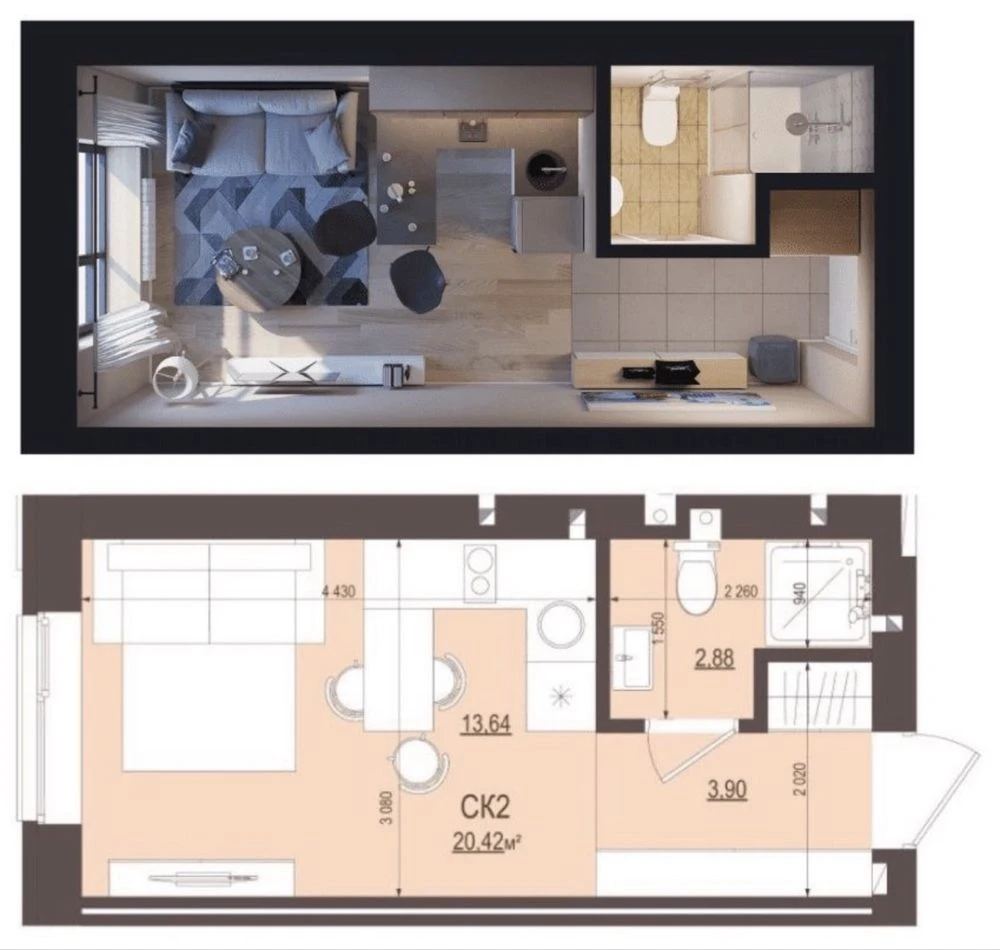 Studio apartment for investment, super price, near Buchan Park