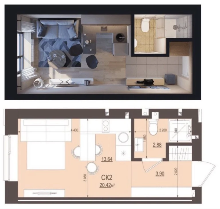Studio apartment for investment, super price, near Buchan Park
