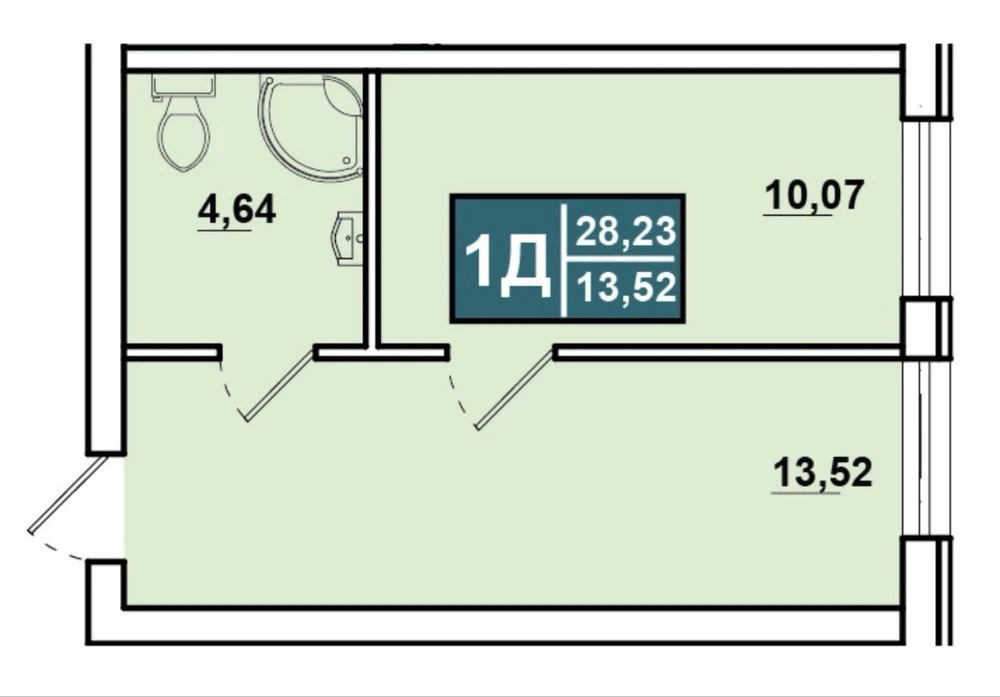 One-bedroom apartment in the center of Bucha