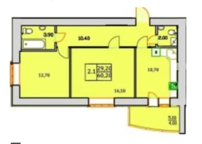 Most affordable two-room apartment with finishing. GAS! WITHOUT COMMISSION
