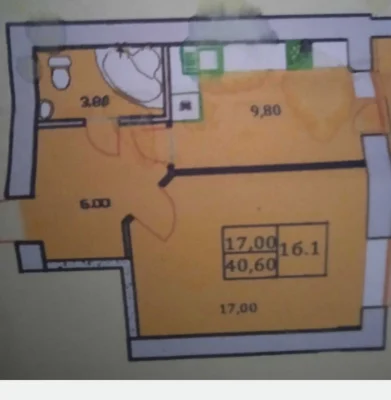 Apartment for Sale: 41m2, Gas, Balcony. Near the center of Bucha.