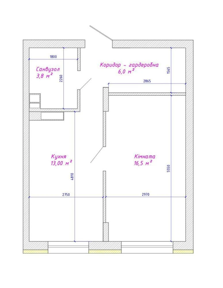 1-bedroom apartment 39.30 m2