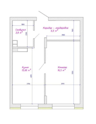 1-bedroom apartment 39.30 m2
