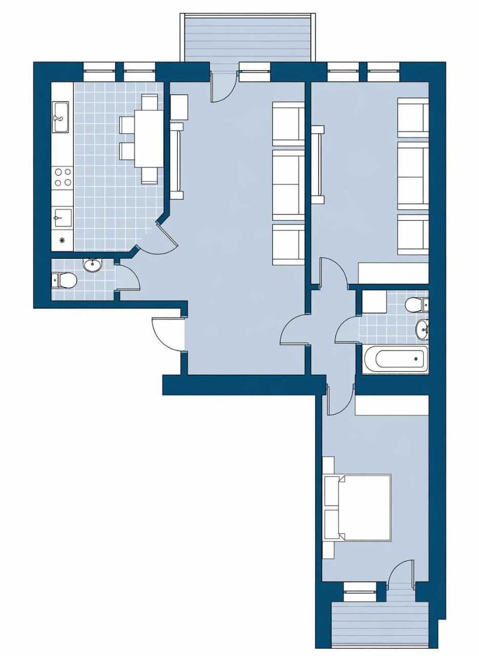 3-room apartment near Avenir Plaza shopping mall. єОселя - yes!