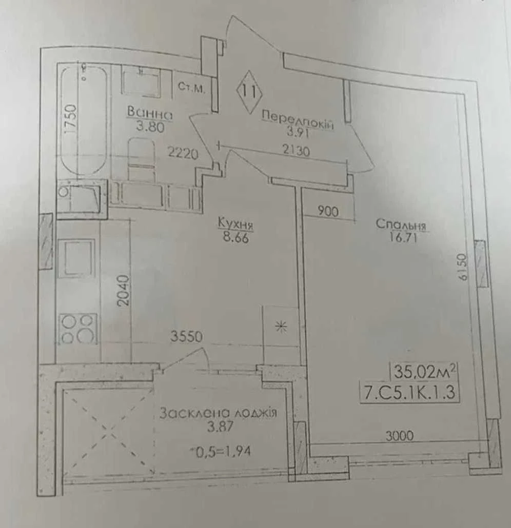 Продаж 1-кімнатна квартира з лоджією в ЖК Нова Буча, ГАЗ, ел