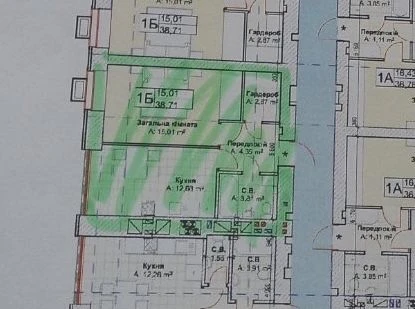 1-bedroom apartment for sale in the Kontinent residential complex, 4th phase