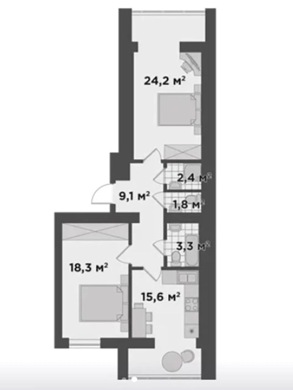 Apartment for Sale in Bucha