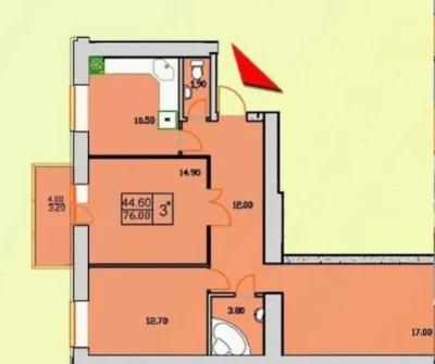 Minimal Documentation, Lowest Price for a 3-room Apartment, Developed Area