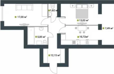 Apartment with balcony in Buchi! Brick House! Gas Heating