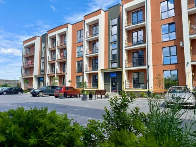 1-bedroom apartment with gas heating, completed building. Osela, Ser