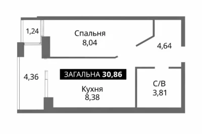 1к Квартира. Цегляний будинок. Газове Опалення. Оформлення 2