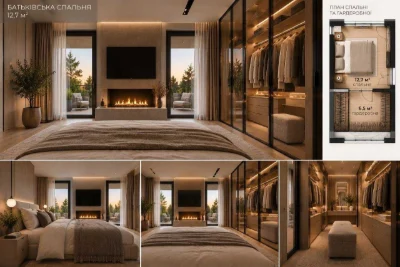 3-кімнатна квартира 91,5 м² у Бучі | 4 криті тераси | камін