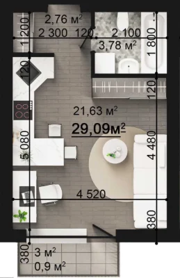 Квартира-студія 29,09м2 з альтернативним живленням|ЖК FAMILY
