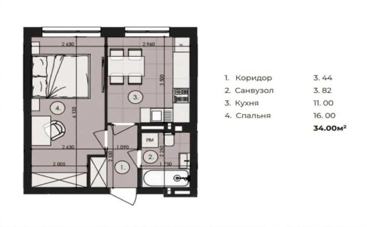 Продаж 1-кім квартири в ЖК Royal Park м.Дубляни