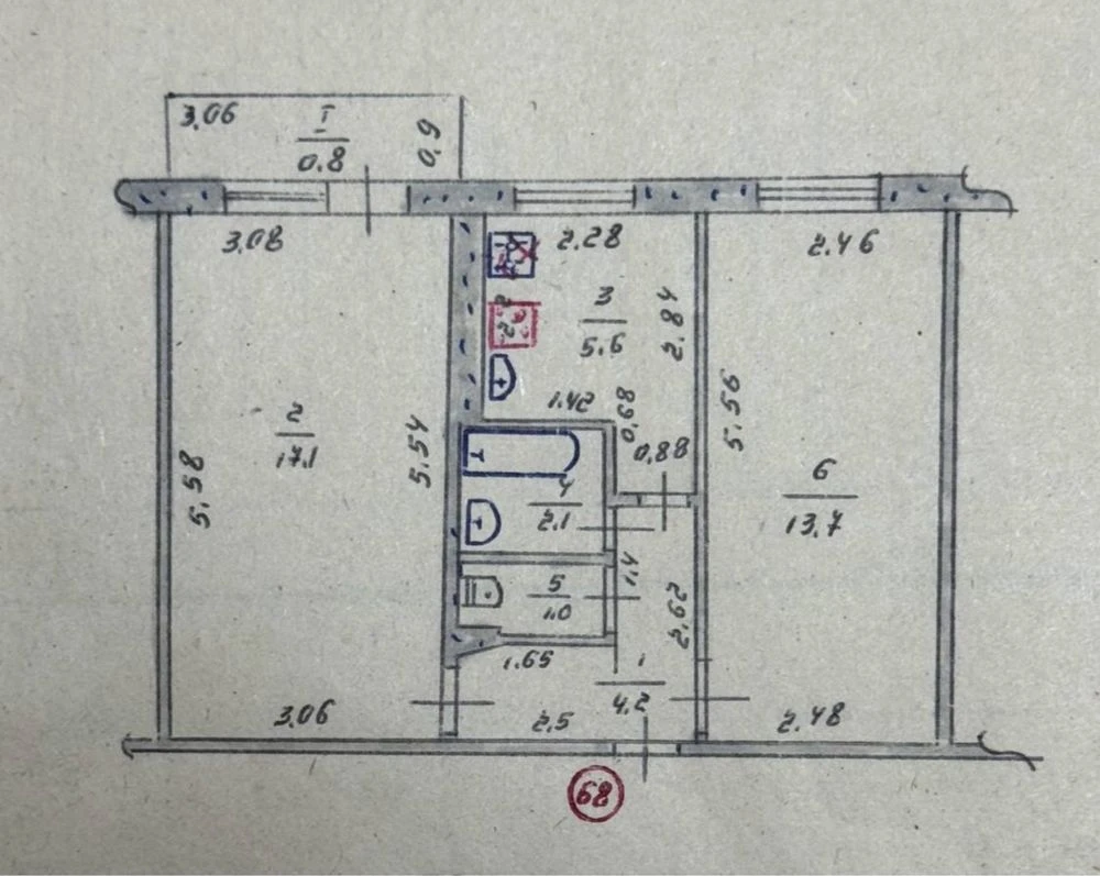 Продається квартира, 2 кімнати, 3 поверх, окремі кімнати, 4