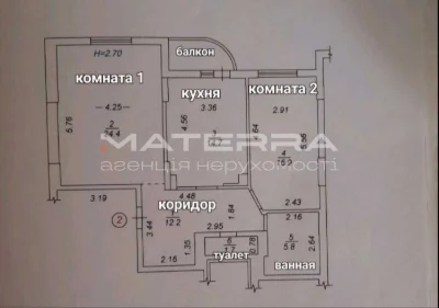 Величезна 2-х кімнатна квартира в Боярці, 77м2