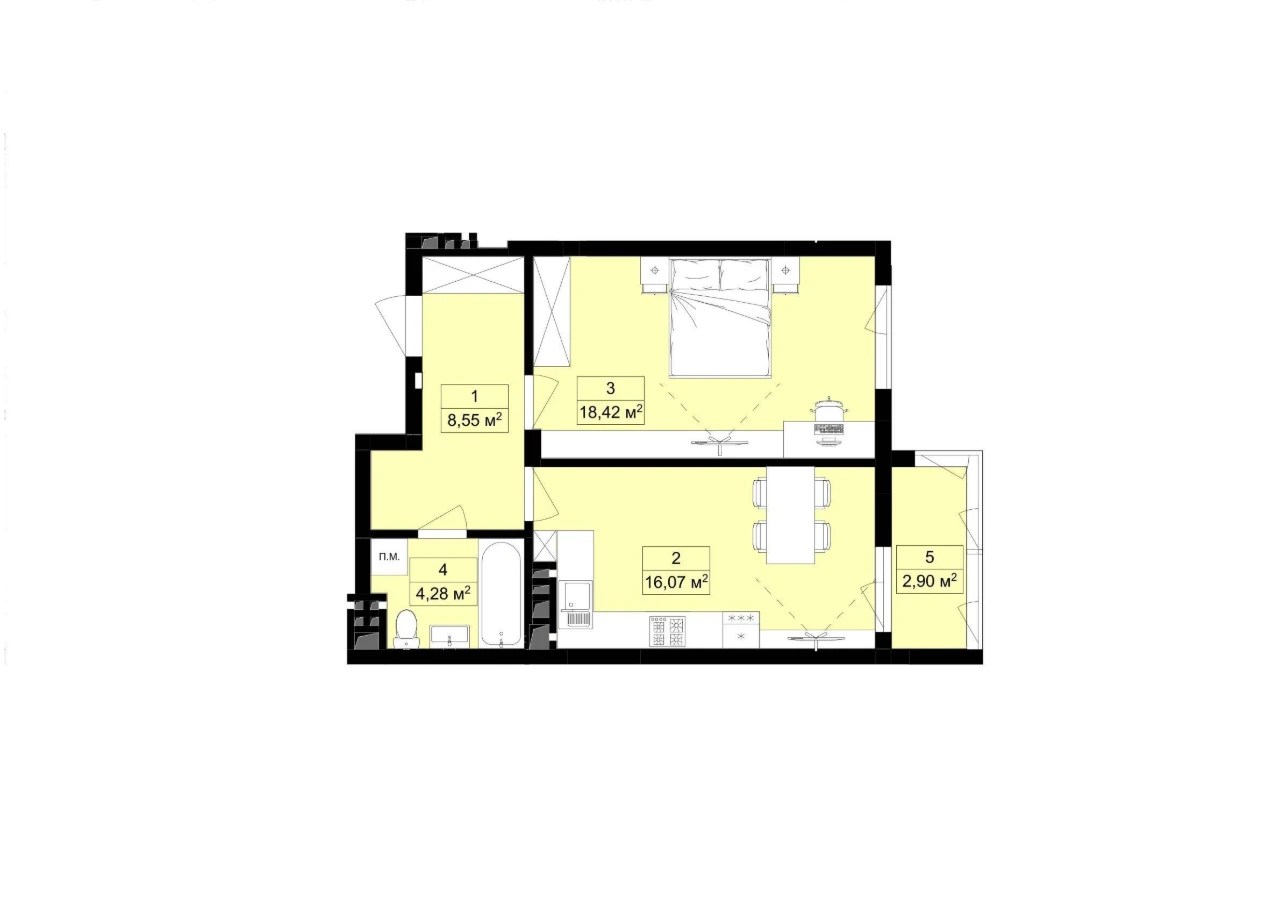 Продаж квартири 48,2 м² у новобудові, Лисиничі — вул. Золота