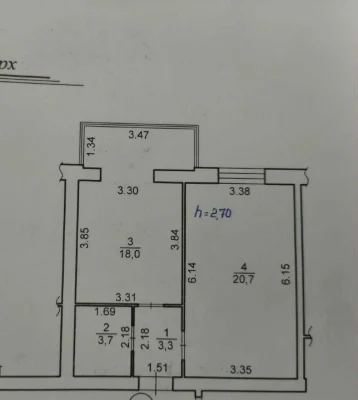 Продаж 1-к. квартири З РЕМОНТОМ 46/26/20м² Винники вул. Винн