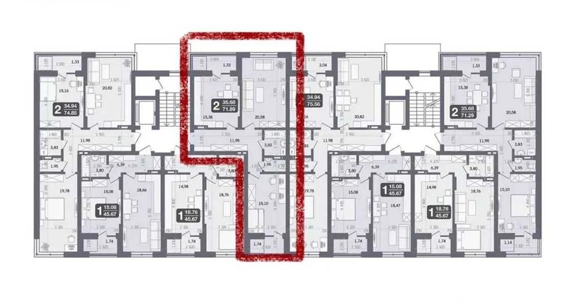 Продаж 2-к. квартири НОВОБУДОВА 72/57/15м² ЖК Галицький Винн