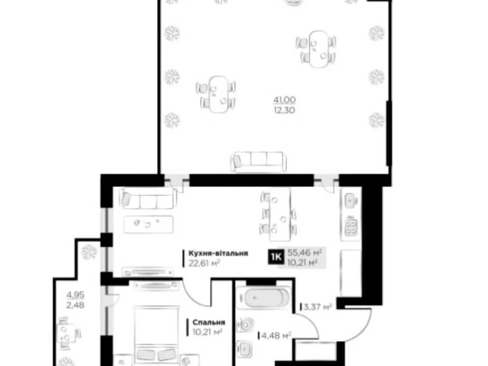 Apartment. Vynnyky (Lviv), Halychyska St.