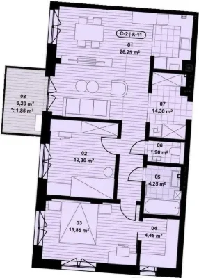 Продаж просторої квартири 79,3 м² у клубному ЖК еліт-класу «