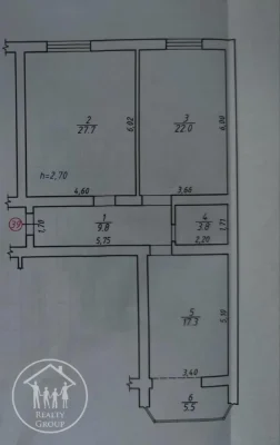 Продаж 4-кімнатної квартири з газовим опаленням Перерахунок