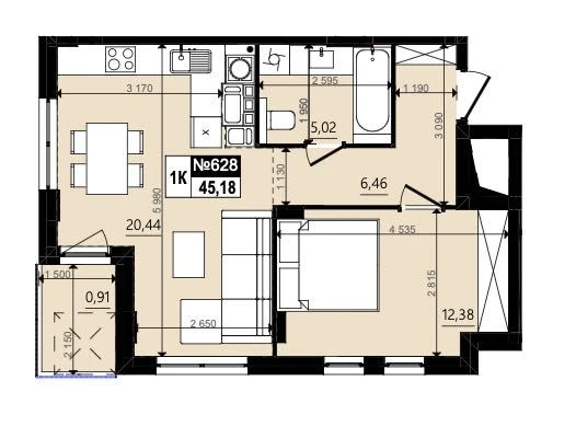 Продаж 1К  Винники Парус WOOD 45.21,розтермінування