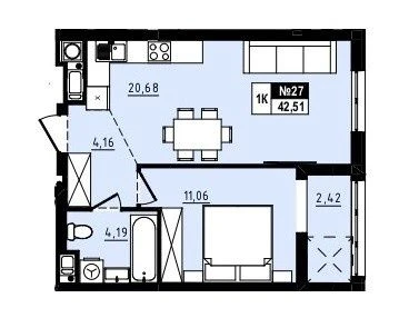 Продаж однокімнатної квартири ЖК  Парус Comfort м. Винники