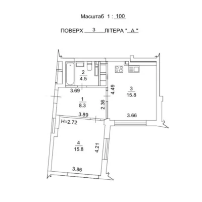 Продається 1-кімнатна квартира в ЖК "Ван Хаус" (One House) у Вишневому, центр