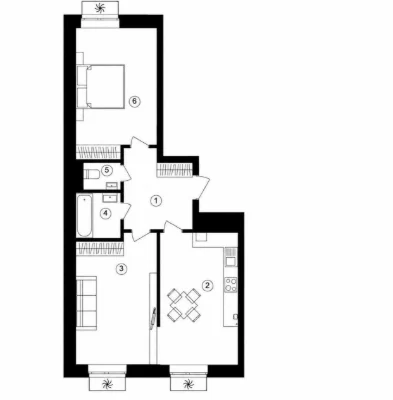 Двокімнатна квартира в бізнес ЖК One House, Вишневе