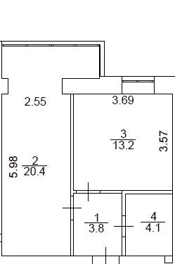 Продаж! 1-кімнатна квартира, 41,5 м² в ЖК "Атмосфера"